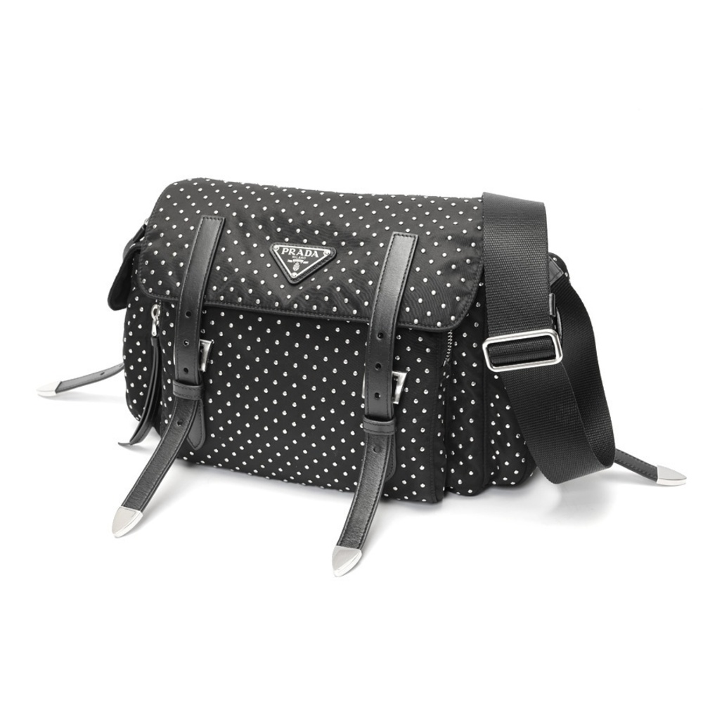 Prada Re Leather Shoulder Bag Black